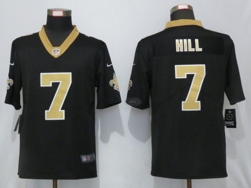 Men New Orleans Saints 7 Hill Black Nike Vapor Untouchable Limited Playe NFL Jerseys